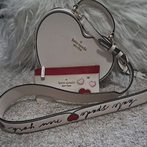 Kate Spade Heart Crossbody with Matching Cardholder